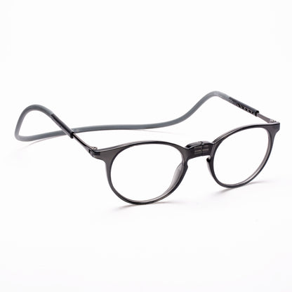 Oval Hang In Neck Reading Glasses With Flexible Head Band.