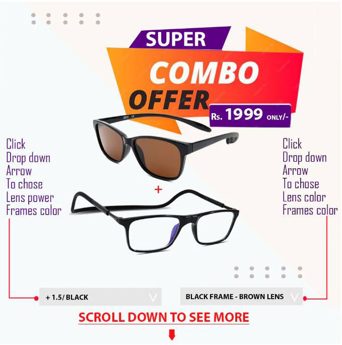 Hang In Neck Reading Glasses With Flexible Head Band. Summer Sale! Up to Rs. 1300 OFF