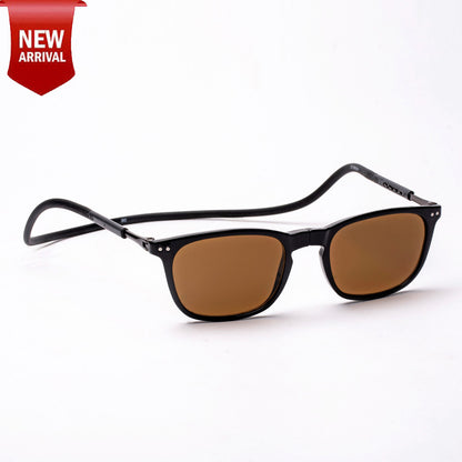 Vintage Square- Black Frame -Magnetic Sunglasses (VC13)