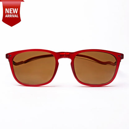 Vintage Square- Matte Red Frame -Magnetic Sunglasses (VC23)