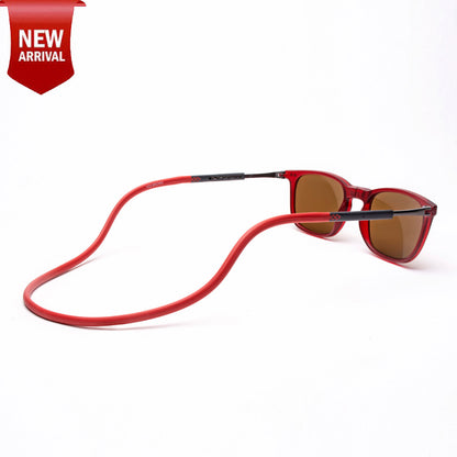 Vintage Square- Matte Red Frame -Magnetic Sunglasses (VC23)