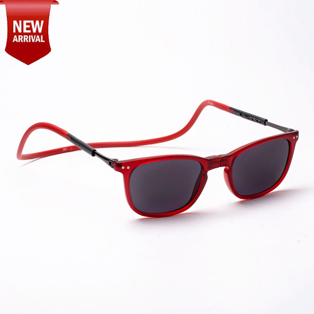 Vintage Square- Matte Red Frame -Magnetic Sunglasses (VC24)