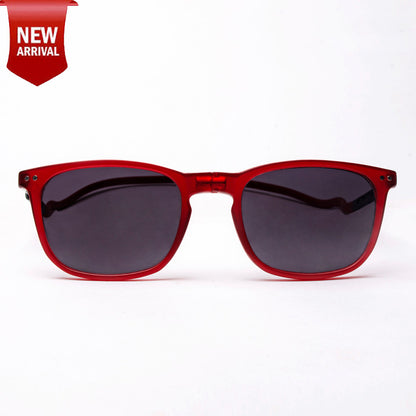 Vintage Square- Matte Red Frame -Magnetic Sunglasses (VC24)