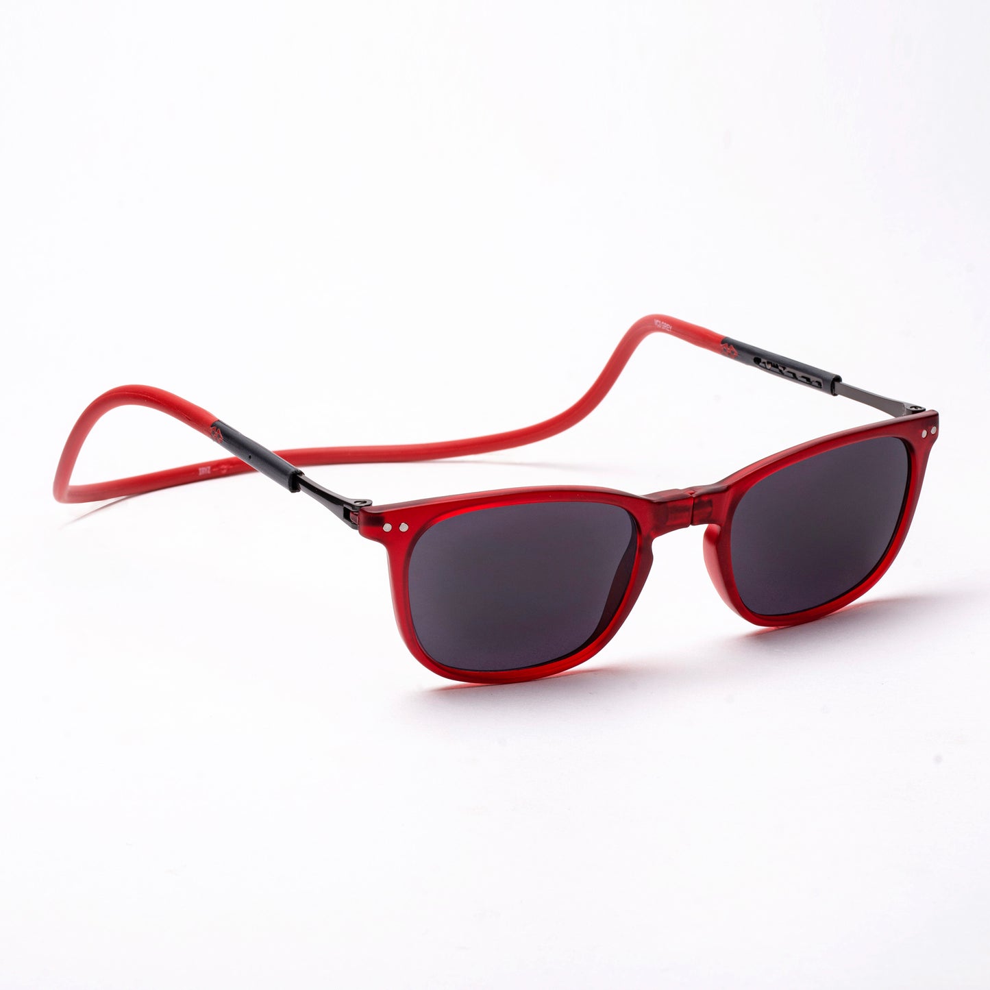 Vintage Square- Matte Red Frame -Magnetic Sunglasses (VC23)