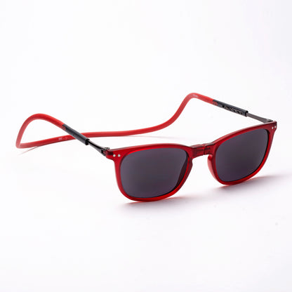 Vintage Square- Matte Red Frame -Magnetic Sunglasses (VC23)