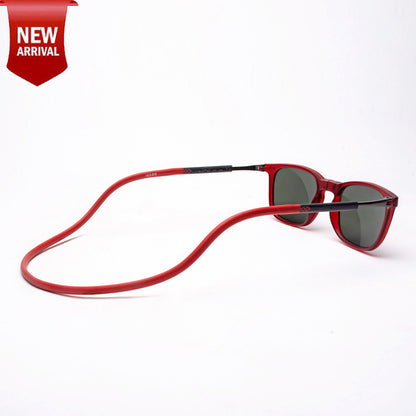 Vintage Square- Matte Red Frame -Magnetic Sunglasses (VC21)
