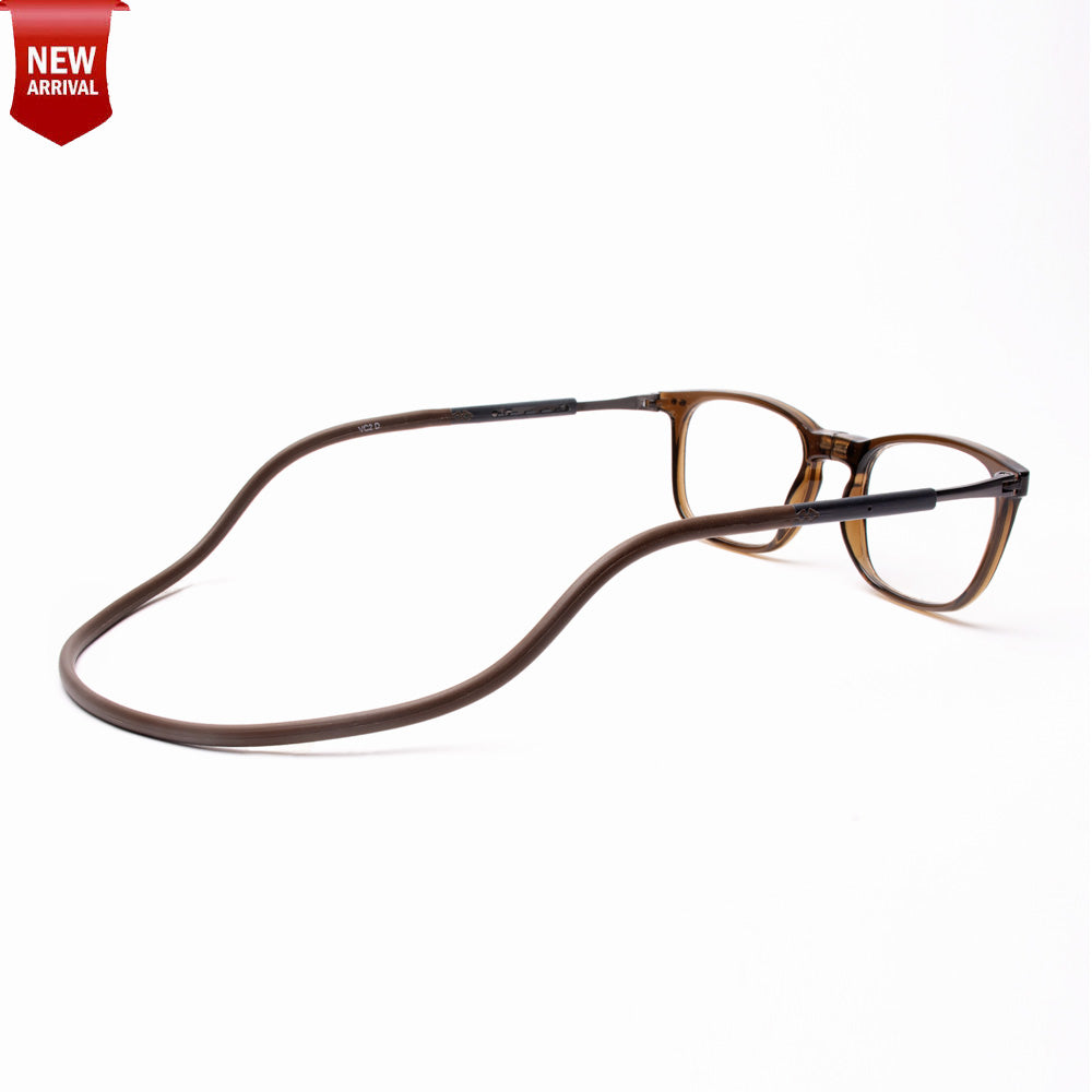 Vintage Square Hang In Neck Reading Glasses With Flexible Head Band.