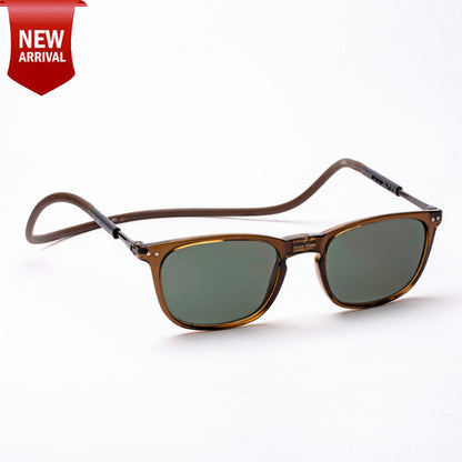 Vintage Square- Brown Frame -Magnetic Sunglasses (VC31)