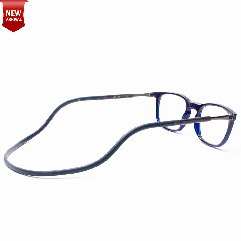 Vintage Square Hang In Neck Reading Glasses With Flexible Head Band.