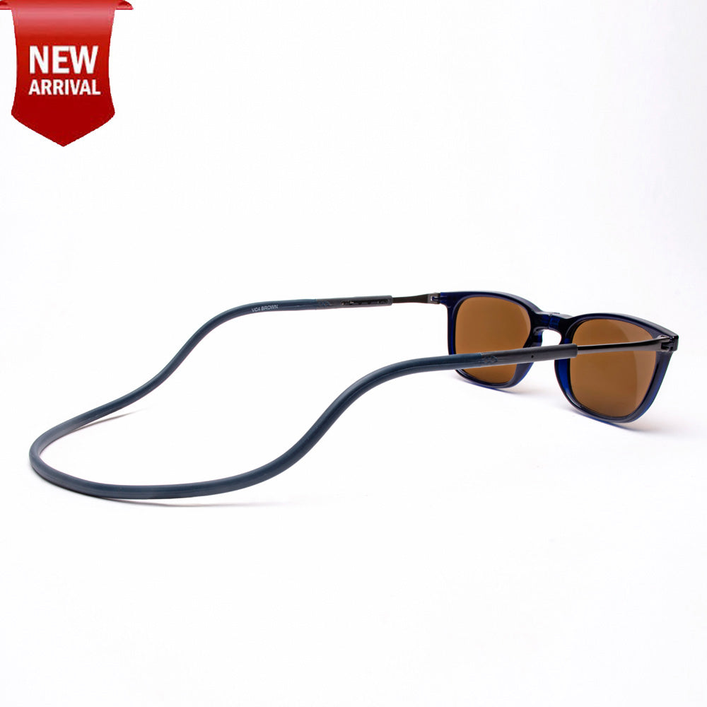 Vintage Square- Dark Blue Frame -Magnetic Sunglasses (VC43)