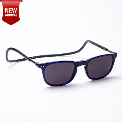 Vintage Square- Dark Blue Frame -Magnetic Sunglasses (VC44)