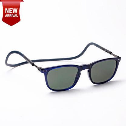 Vintage Square- Dark Blue Frame -Magnetic Sunglasses (VC41)