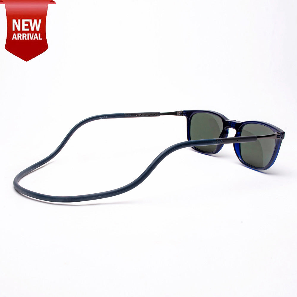 Vintage Square- Dark Blue Frame -Magnetic Sunglasses (VC41)