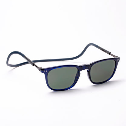 Vintage Square- Dark Blue Frame -Magnetic Sunglasses (VC44)