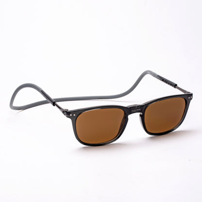 Vintage Square- Dark Grey Frame -Magnetic Sunglasses (VC53)