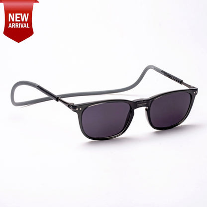 Vintage Square- Dark Grey Frame -Magnetic Sunglasses (VC54)