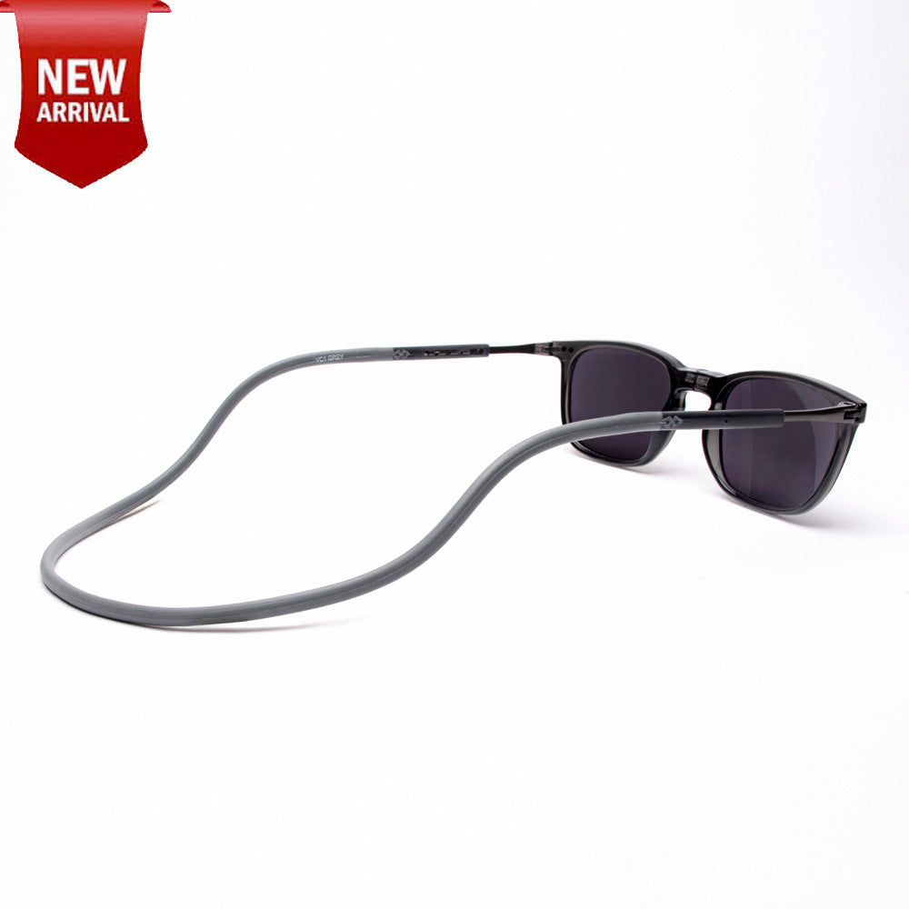 Vintage Square- Dark Grey Frame -Magnetic Sunglasses (VC54)