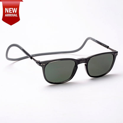 Vintage Square- Dark Grey Frame -Magnetic Sunglasses (VC51)