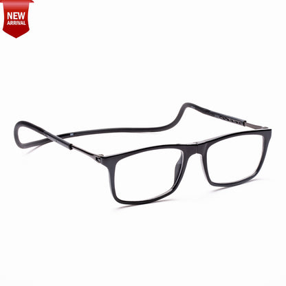 Classic Square Hang In Neck Reading Glasses With Flexible Head Band.