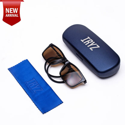 Classic Square- Black Frame -Magnetic Sunglasses