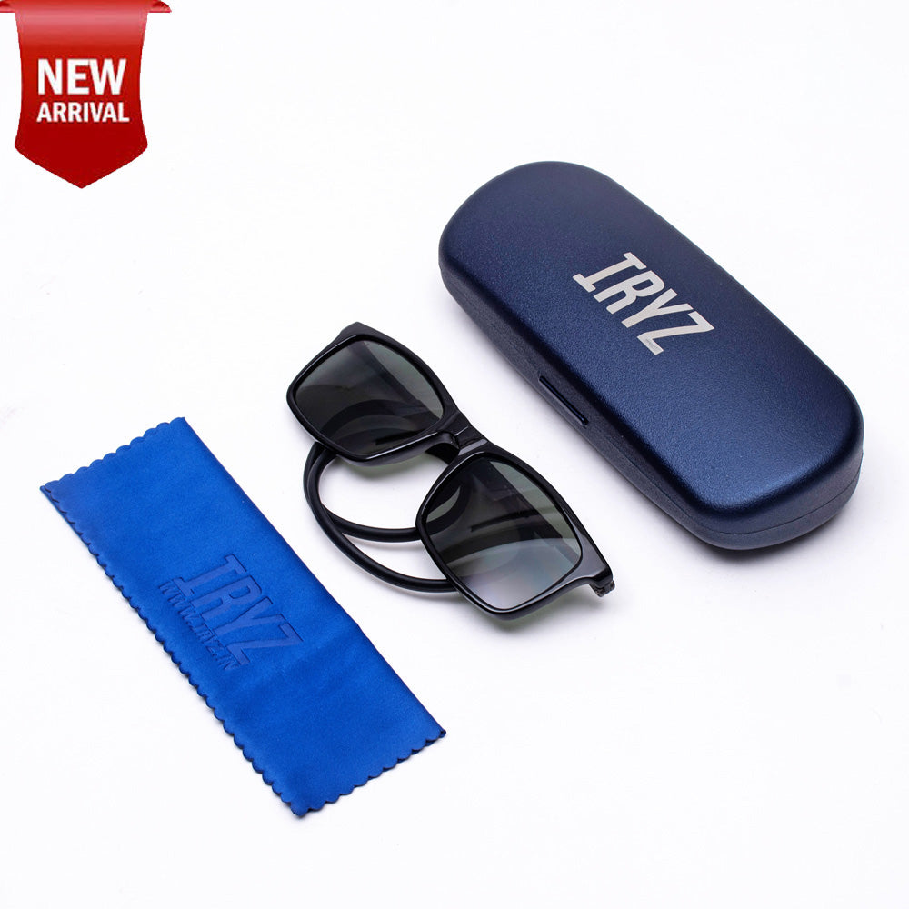 Classic Square- Black Frame -Magnetic Sunglasses