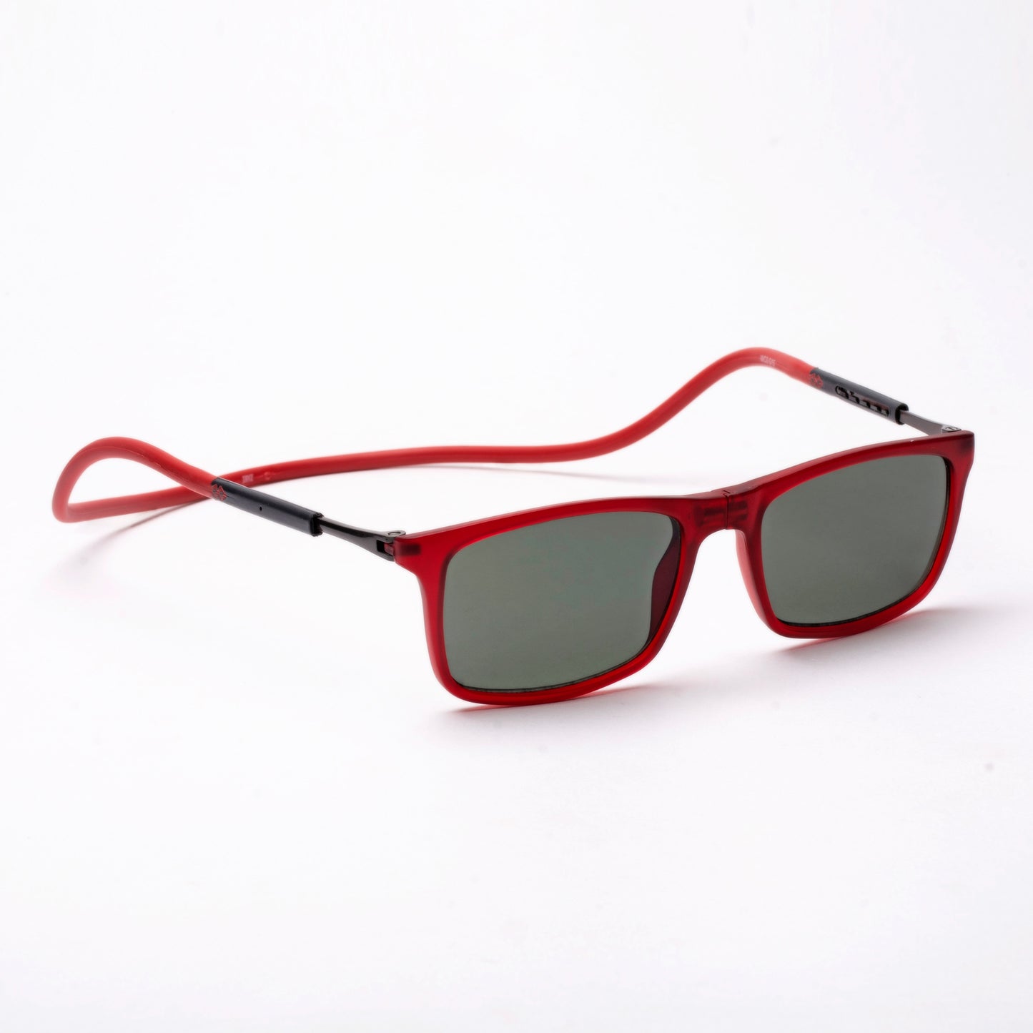 Classic Square- Matte Red Frame -Magnetic Sunglasses