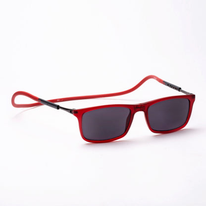 Classic Square- Matte Red Frame -Magnetic Sunglasses