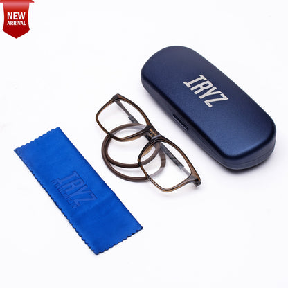 Classic Square Hang In Neck Reading Glasses With Flexible Head Band.