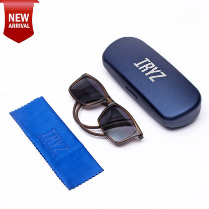 Classic Square- Brown Frame -Magnetic Sunglasses