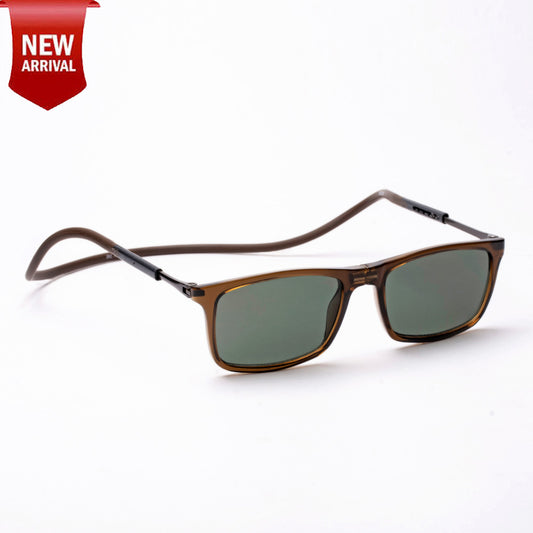 Classic Square- Brown Frame -Magnetic Sunglasses