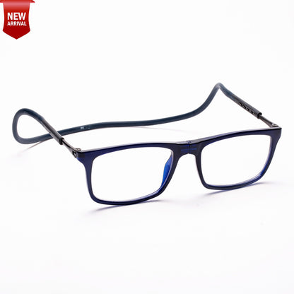 Classic Square Hang In Neck Reading Glasses With Flexible Head Band.