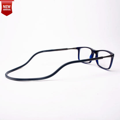 Classic Square Hang In Neck Reading Glasses With Flexible Head Band.