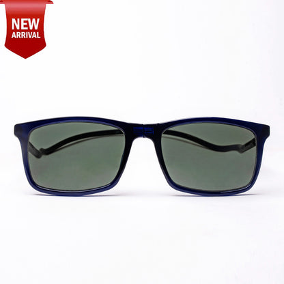 Classic Square- Dark Blue Frame -Magnetic Sunglasses