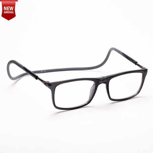 Classic Square Hang In Neck Reading Glasses With Flexible Head Band.
