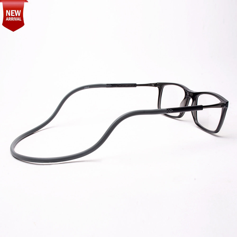 Classic Square Hang In Neck Reading Glasses With Flexible Head Band.