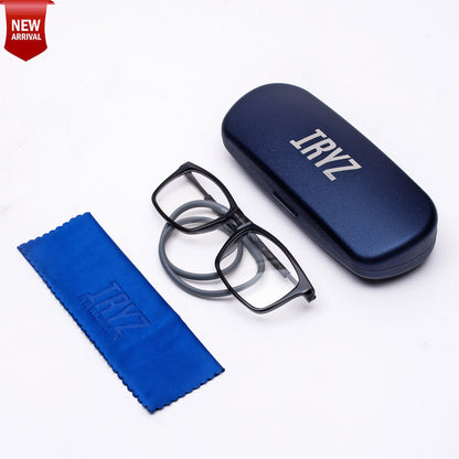 Classic Square Hang In Neck Reading Glasses With Flexible Head Band.