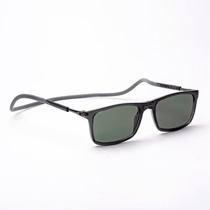 Classic Square- Dark Grey Frame -Magnetic Sunglasses