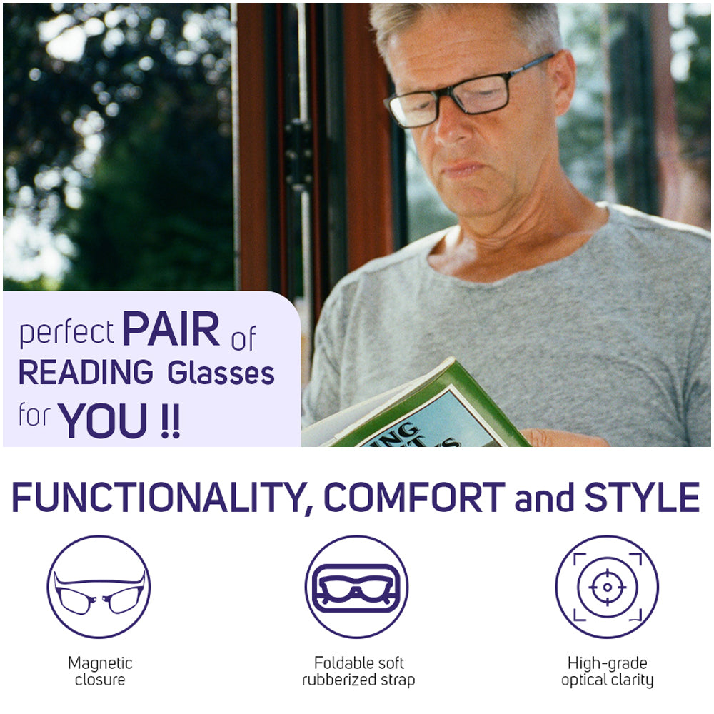 Magnetic Reading glasses with flexible head band- Polarised Sunglass COMBO!