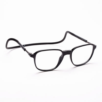 Rounded Square Hang In Neck Reading Glasses With Flexible Head Band.
