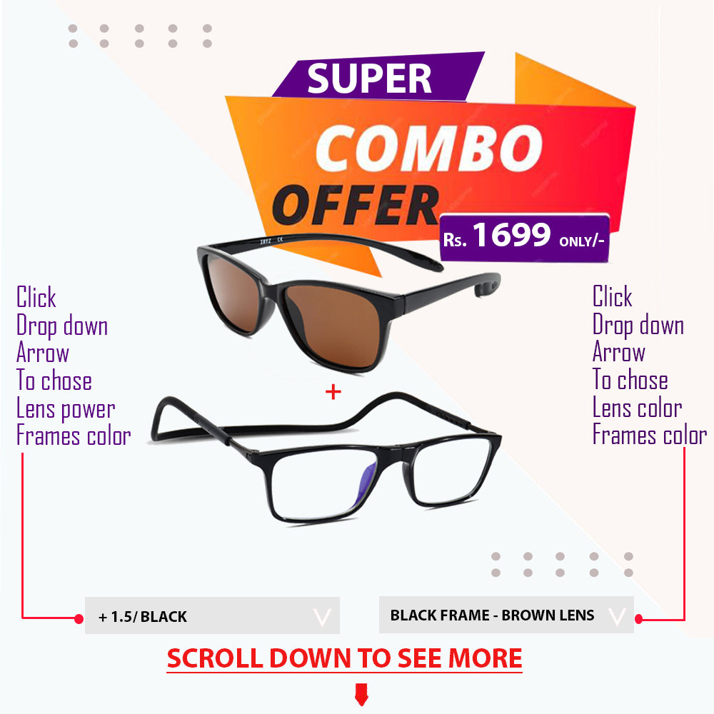 Hang In Neck Reading Glasses With Flexible Head Band. 🪔🪔 Diwali Sale. Flat Rs. 1400 Off