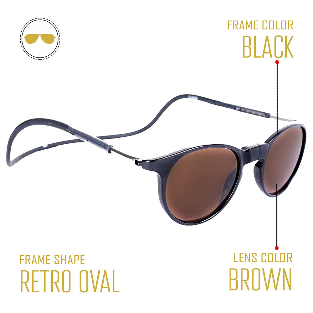 Black Frame - Brown Lens - Magnetic Sunglasses - THE BIG SALE! Flat Rs. 800 Off