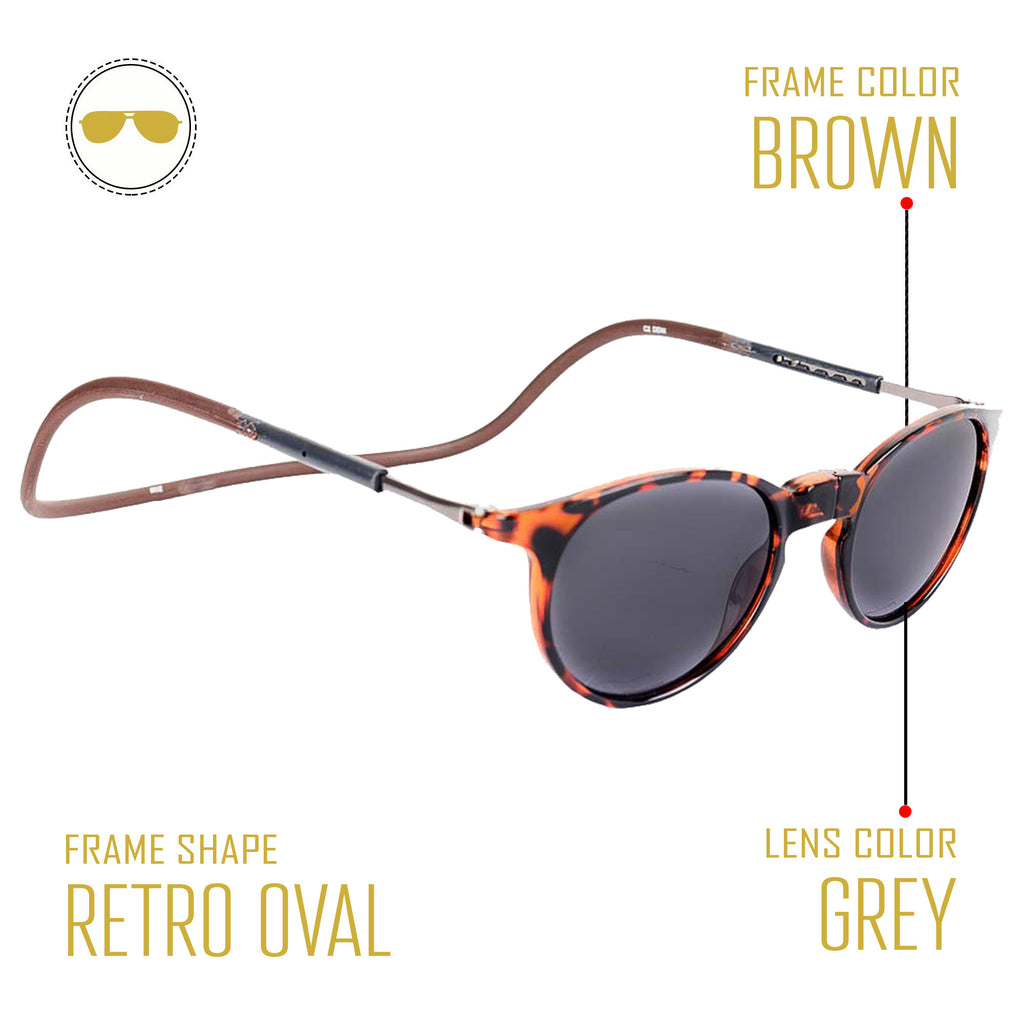 Retro Tortoise Brown Frame - Blue Lens - Hang in Neck Sunglasses  - Holi Offer - Grab it For Just Rs. 999 Only - iryzeyewear