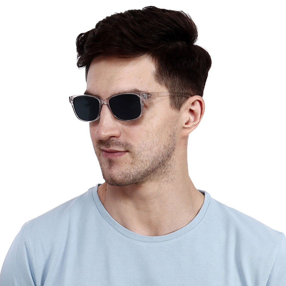 Transparent Frame-Grey Lens- Unisex Polarized Sunglasses with long