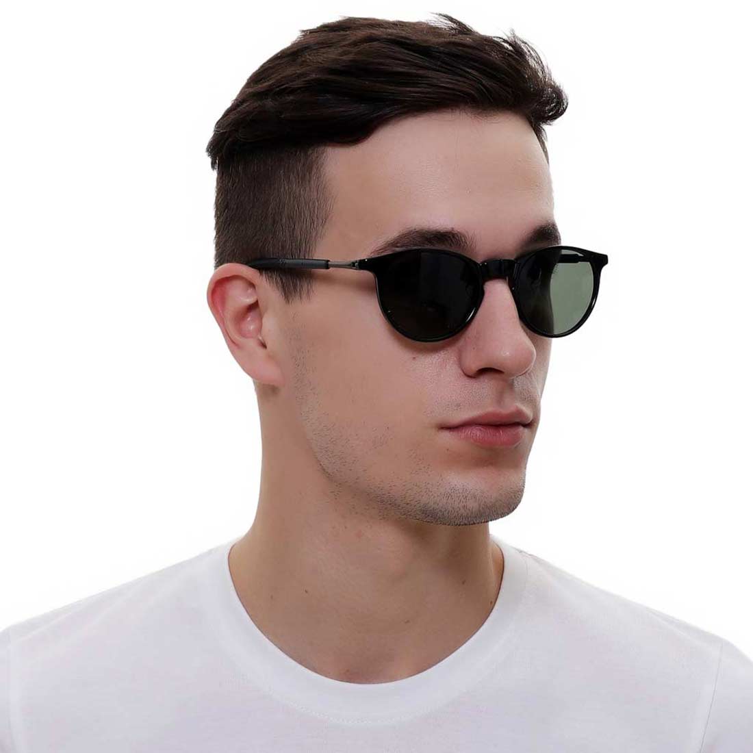 Black Frame - Green Lens - Hang in Neck Sunglasses 