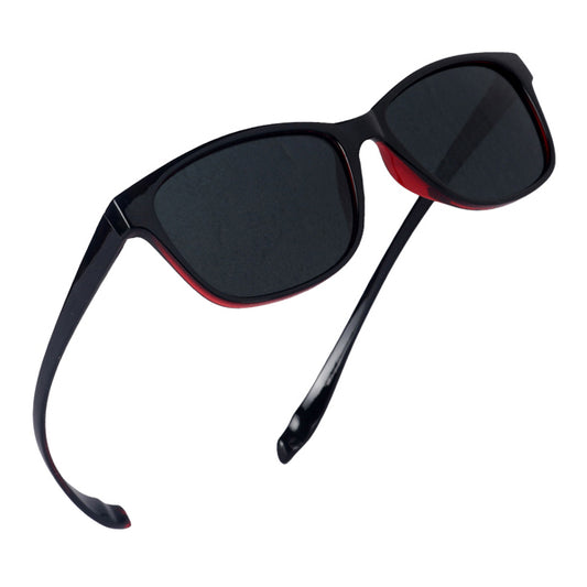 Wine Red Frame-Grey Lens- Unisex Polarized Sunglasses with long hang in neck sides-Small Size