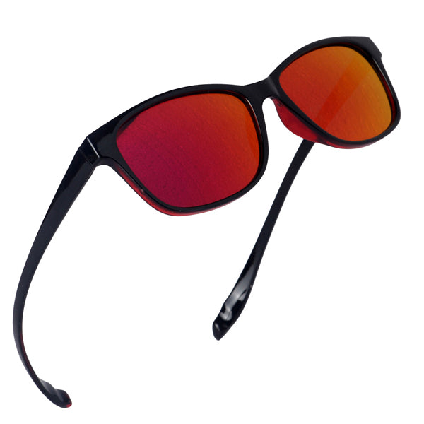 Buy 1 Pair Mirrored Reflective Red Lens Sunglasses Red Matte Frame Horn  Rimmed Style at Amazon.in