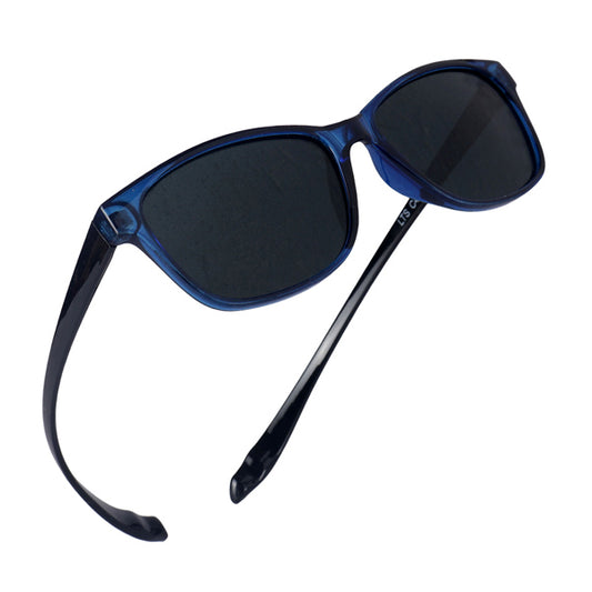 Blue & Black Frame-Grey Lens- Unisex Polarized Sunglasses with long hang in neck sides-Small Size