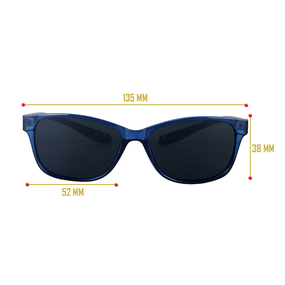Blue & Black Frame-Grey Lens- Unisex Polarized Sunglasses with long hang in neck sides-Small Size