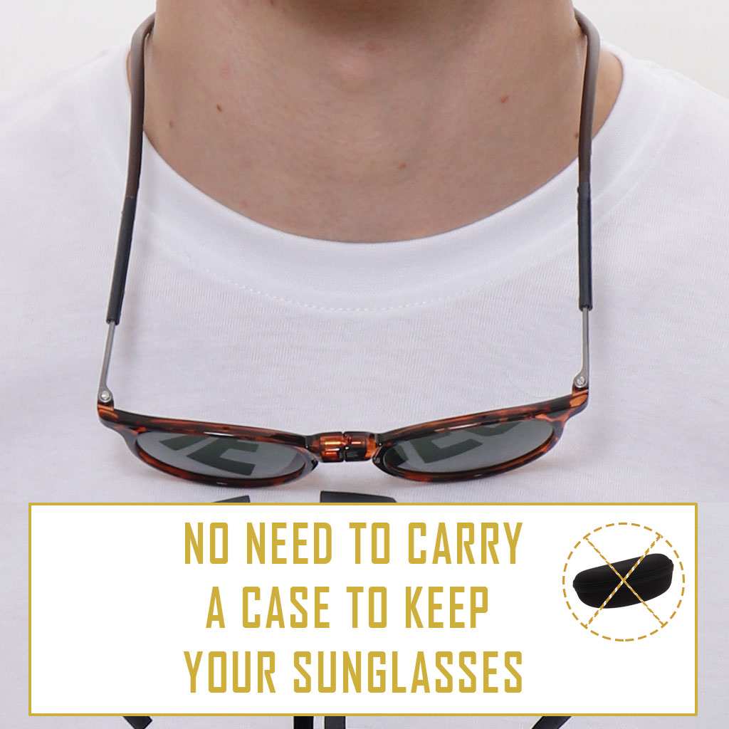 Retro Tortoise Brown Frame - Blue Lens - Hang in Neck Sunglasses  - Holi Offer - Grab it For Just Rs. 999 Only - iryzeyewear