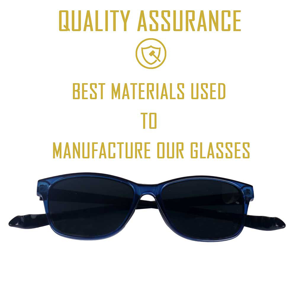 Blue & Black Frame-Grey Lens- Unisex Polarized Sunglasses with long hang in neck sides-Small Size